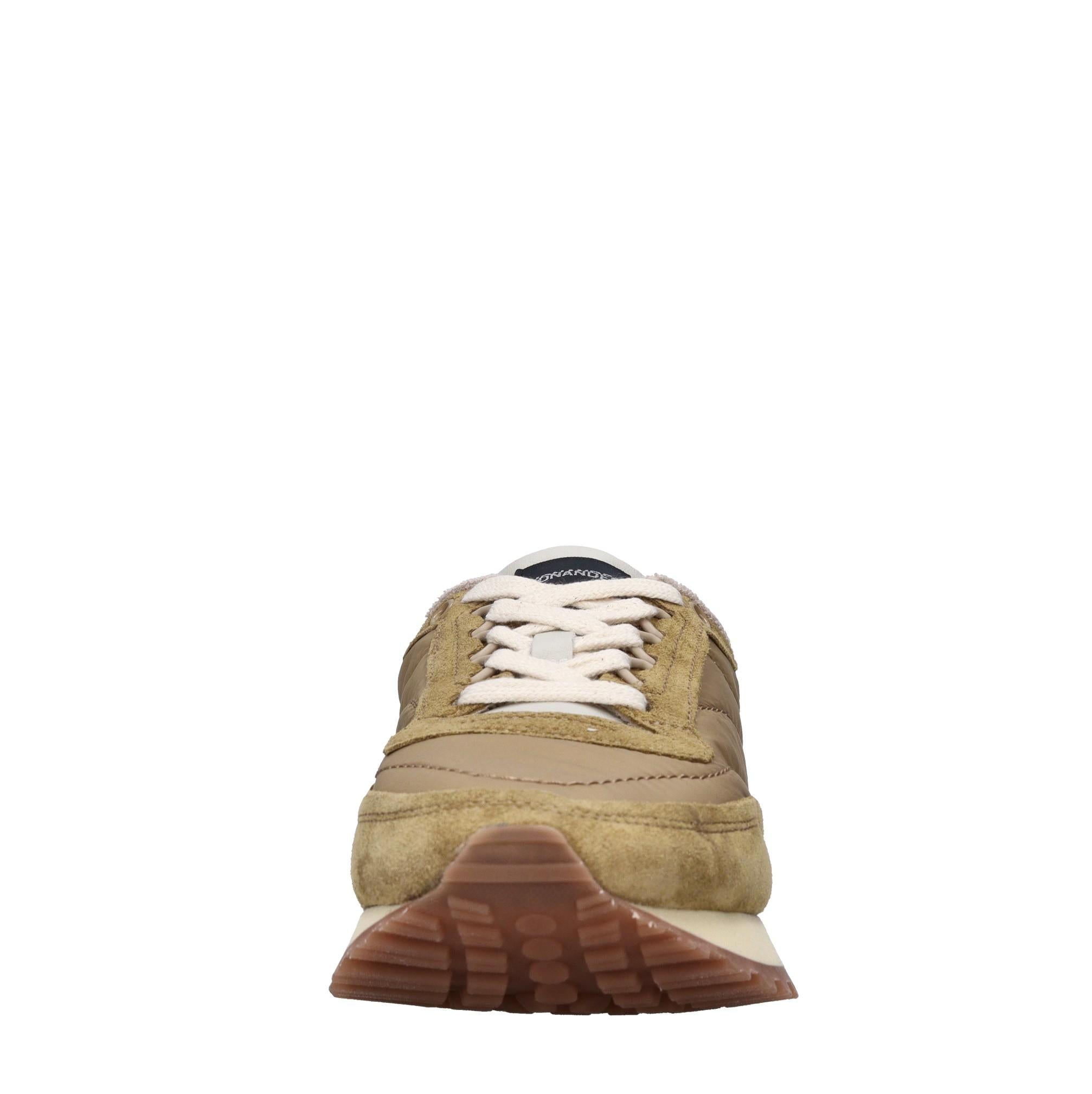 Sneakers in pelle e tessuto 