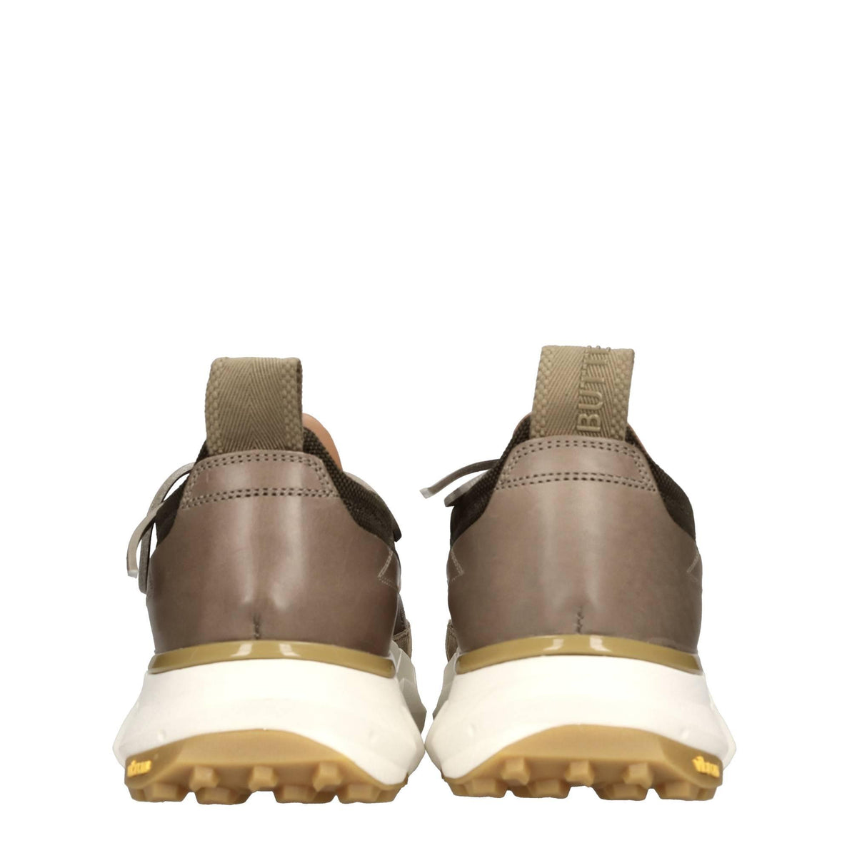 Sneakers in pelle e tessuto 