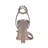 Sandali in tessuto con strass 