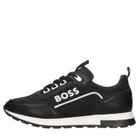 Sneakers in pelle e tessuto 