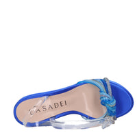 Sandali Zeppa in raso plexi e strass 
