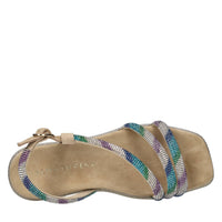 Sandali flat in camoscio e strass 