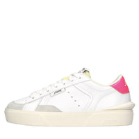 Sneakers in pelle e tessuto 