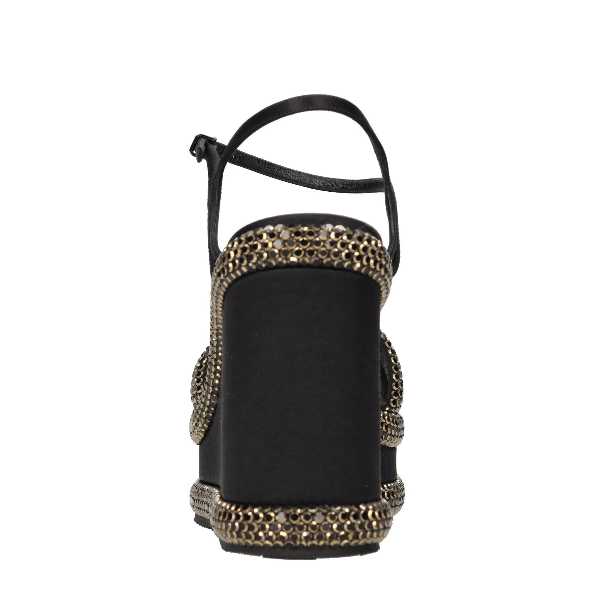 Zeppe Olimpo in raso e strass 