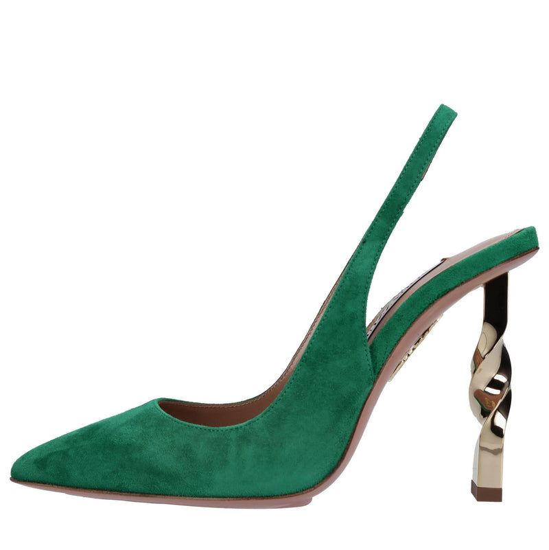 Décolleté slingback in camoscio 