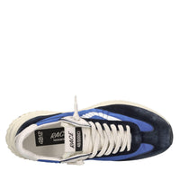 Sneakers in pelle e tessuto 