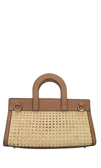 Borsa in pelle e paglia Vienna 