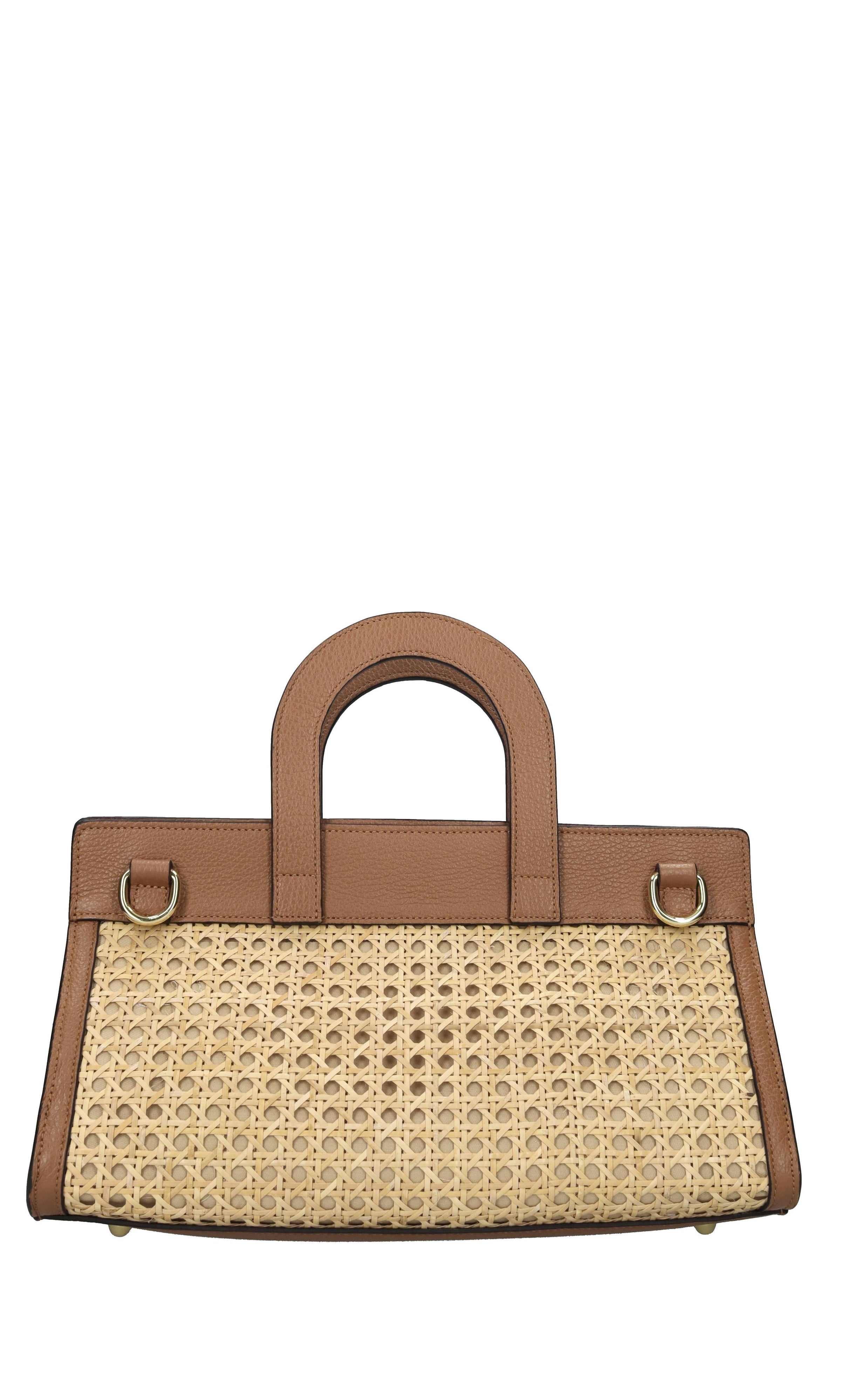 Borsa in pelle e paglia Vienna 
