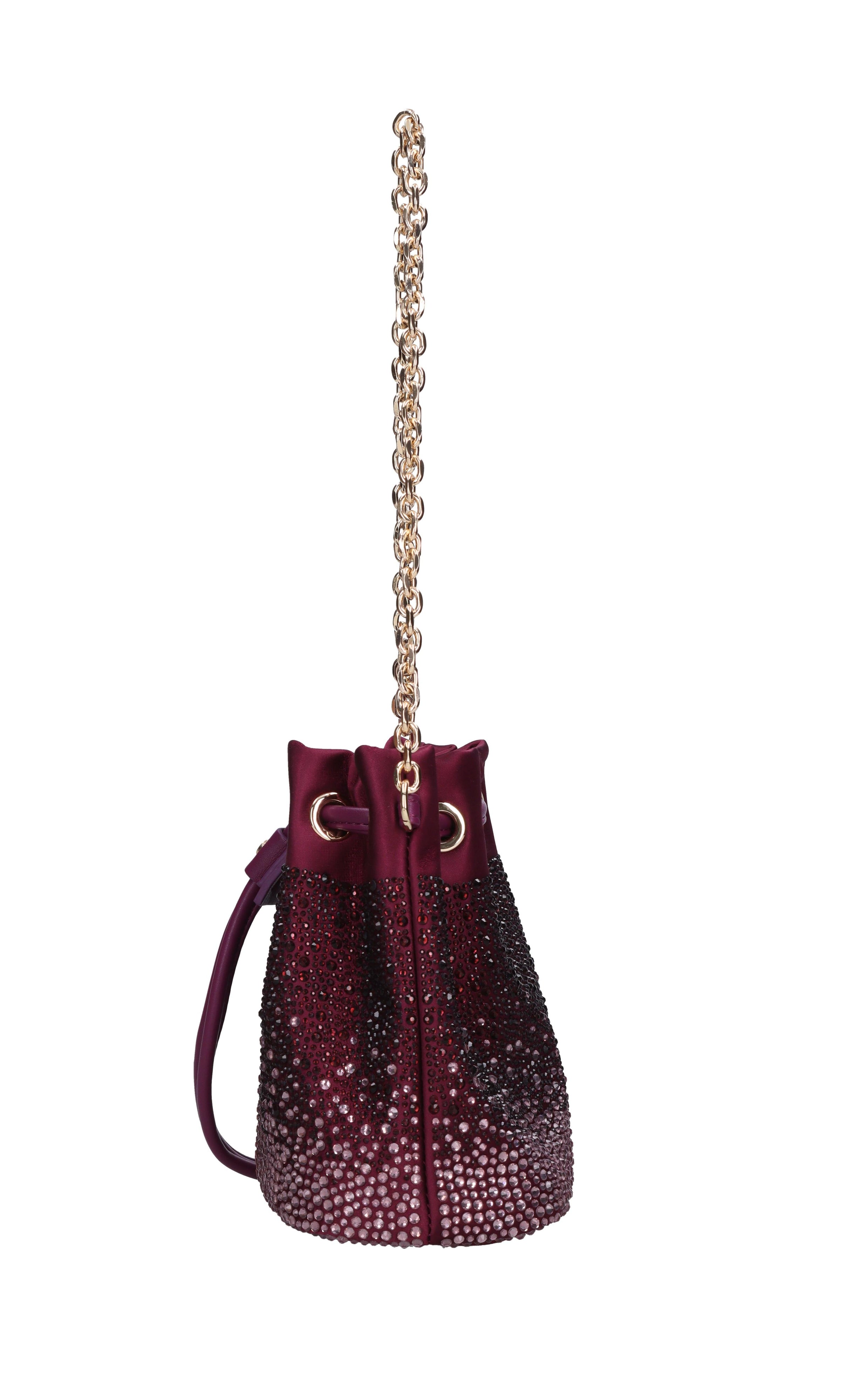 Borsa Night Edition in raso e strass 