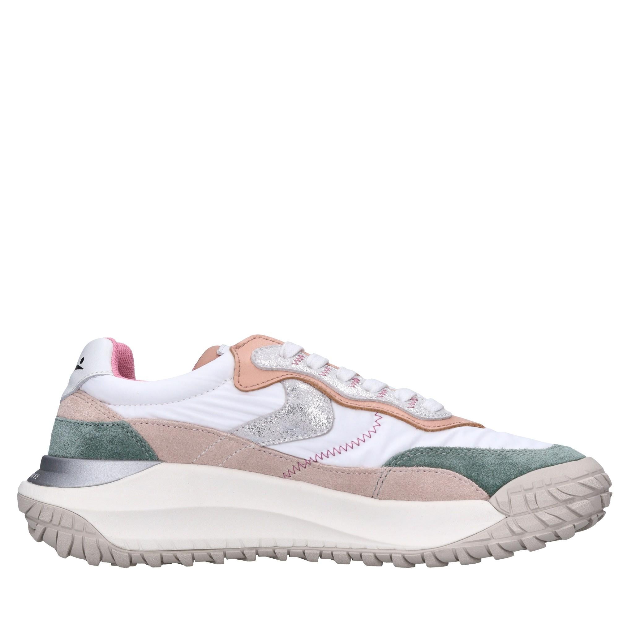Sneakers in pelle e tessuto 