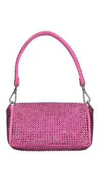 Borsa mini My Love in tessuto e strass 