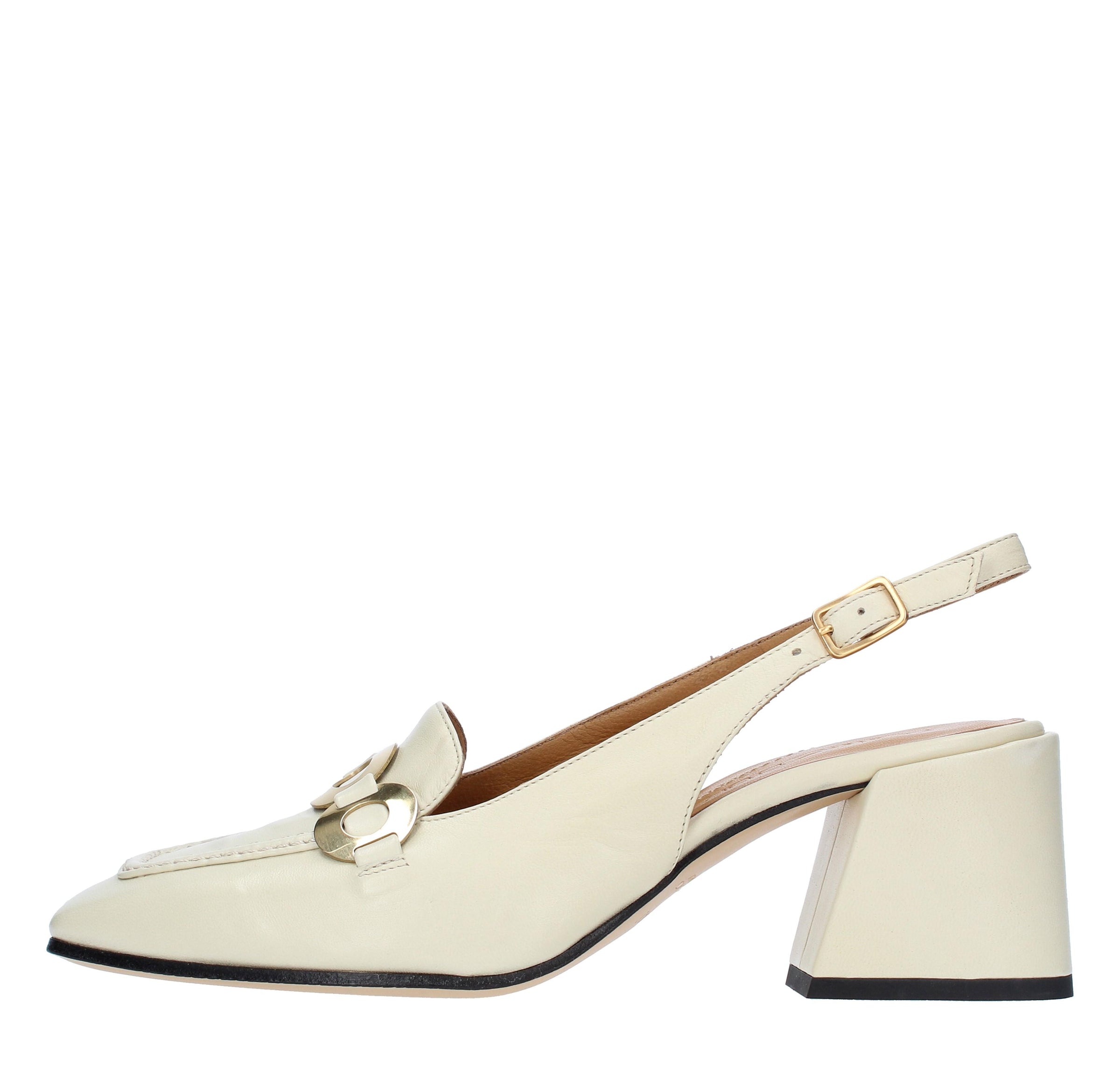 Décolleté slingback in pelle 