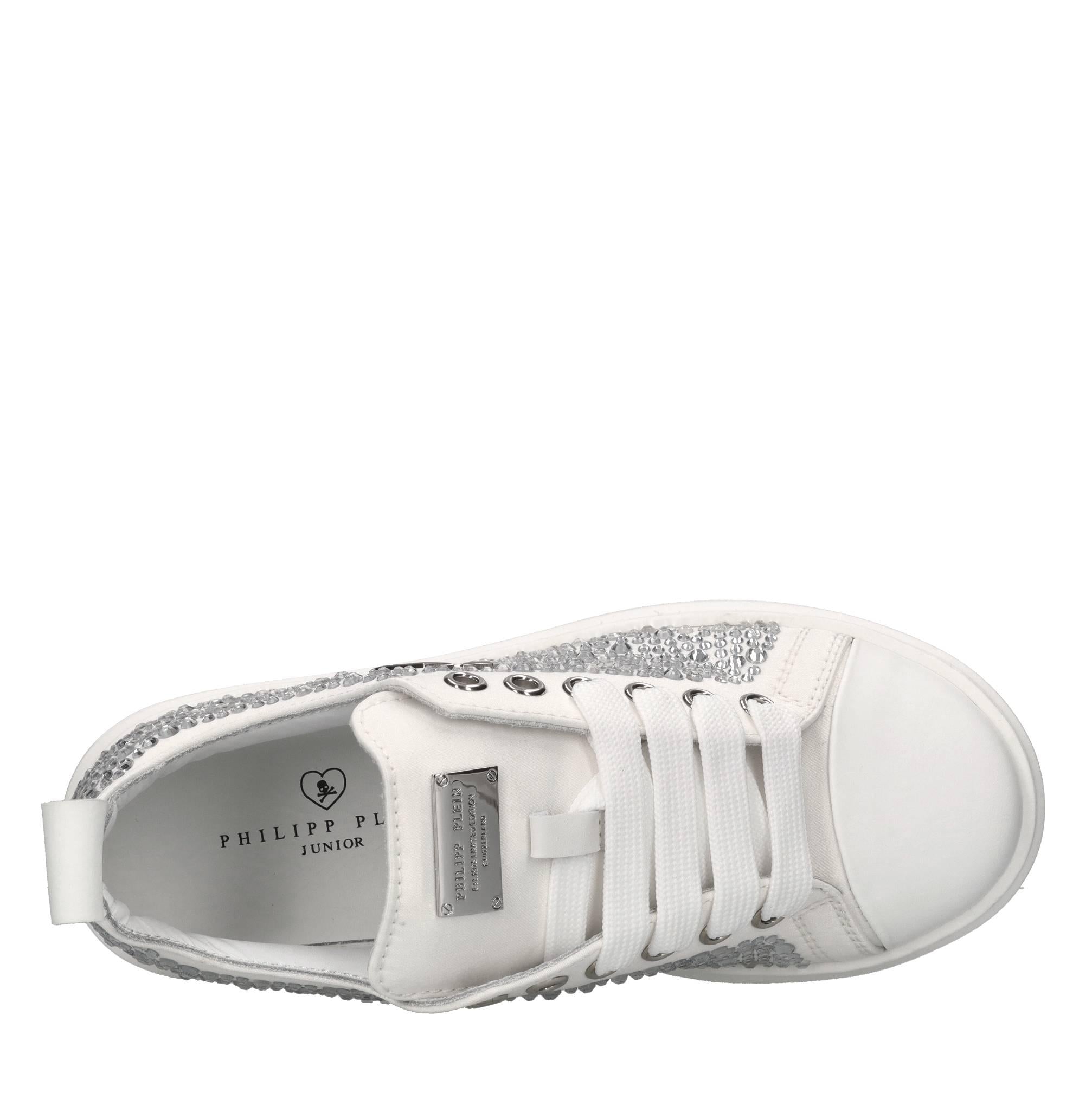 Sneakers in pelle e strass 