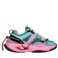 Sneakers in camoscio, ecopelle e tessuto 