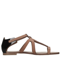 Sandali in pelle e vernice 