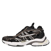 Sneakers in pelle e tessuto 