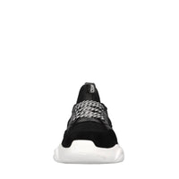 Sneakers in pelle e tessuto 