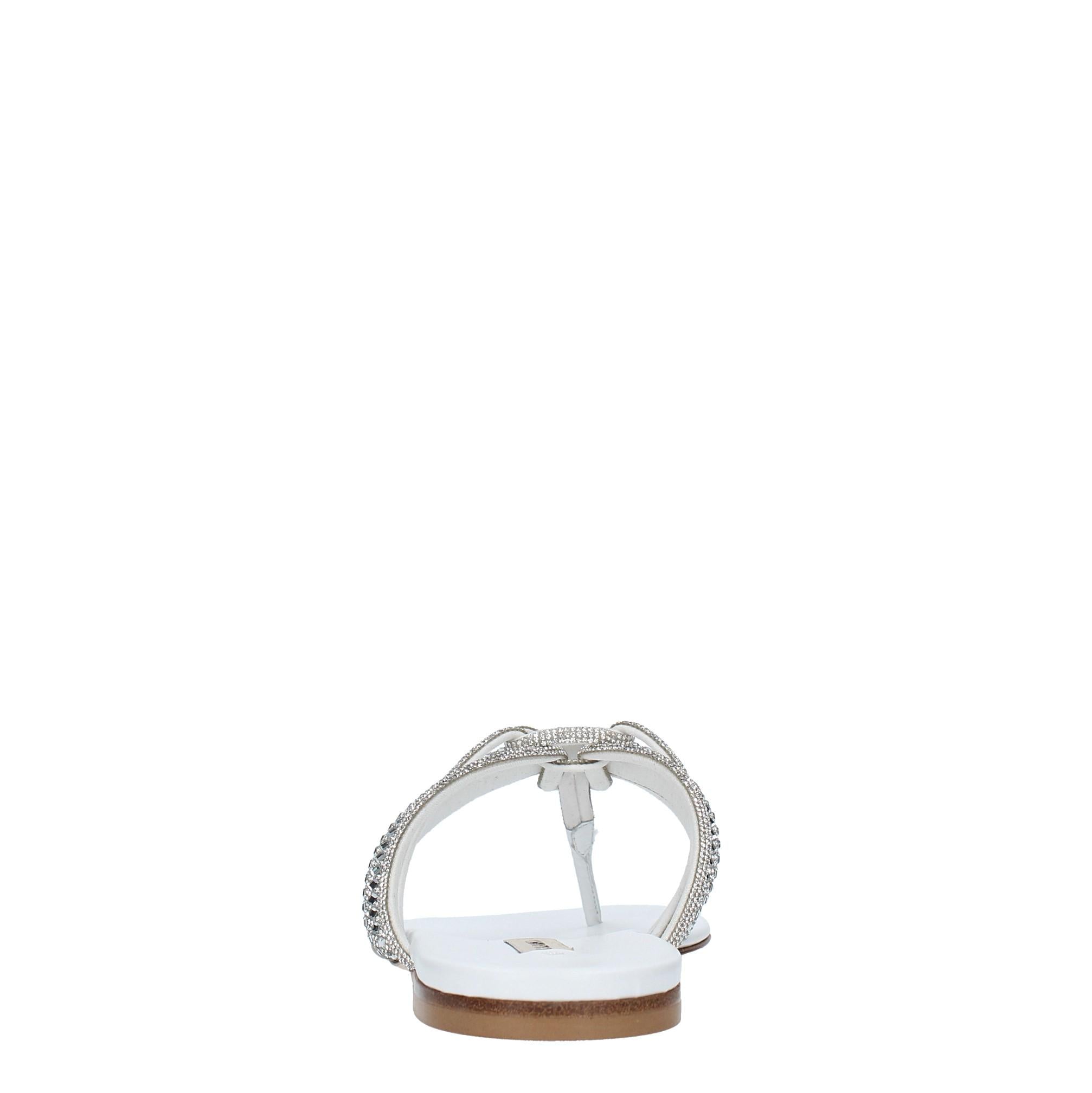 Sandali Flat infradito CASADEI modello STRATOSPHERE tessuto strass e pelle 