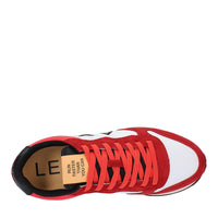 Sneakers in camoscio e tessuto 