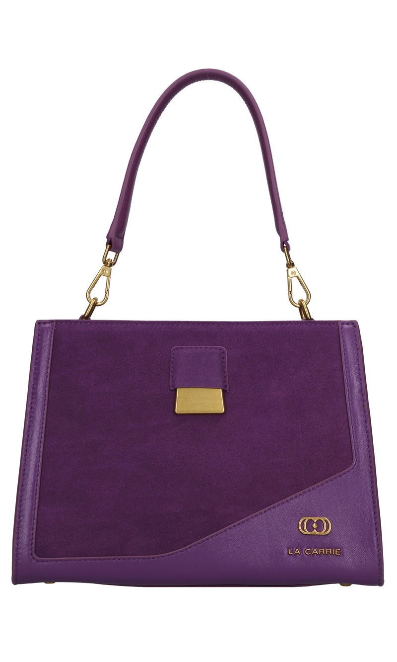 Borsa irregular med. in pelle e camoscio 