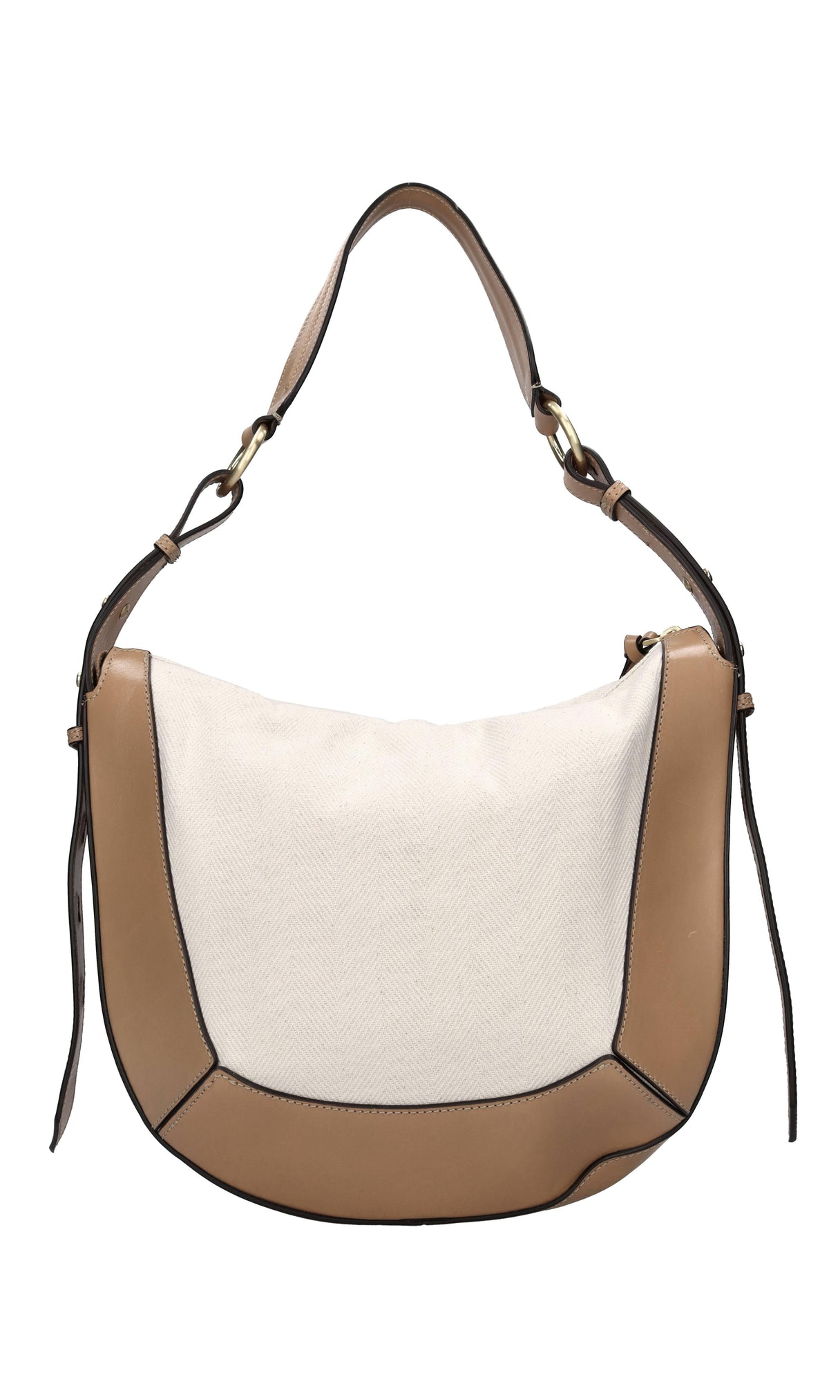 Borsa in pelle e tessuto 