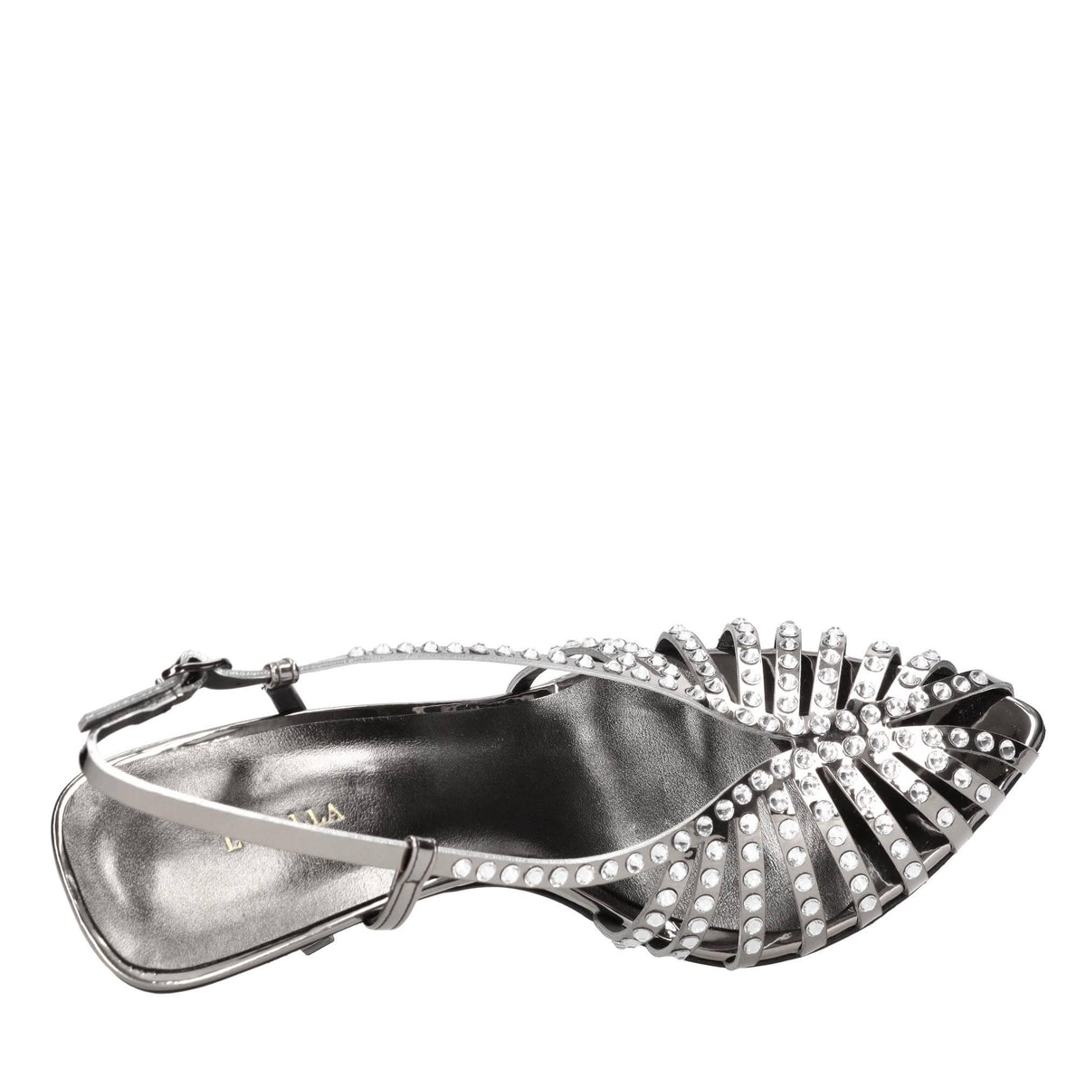 Décolleté Slingback modello CAGE PINS in ecopelle e strass 
