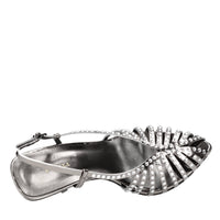 Décolleté Slingback modello CAGE PINS in ecopelle e strass 