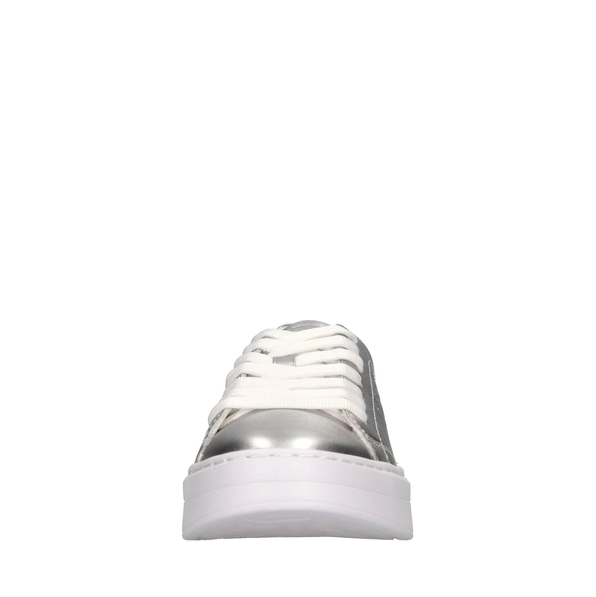 Sneakers in pelle e tessuto 