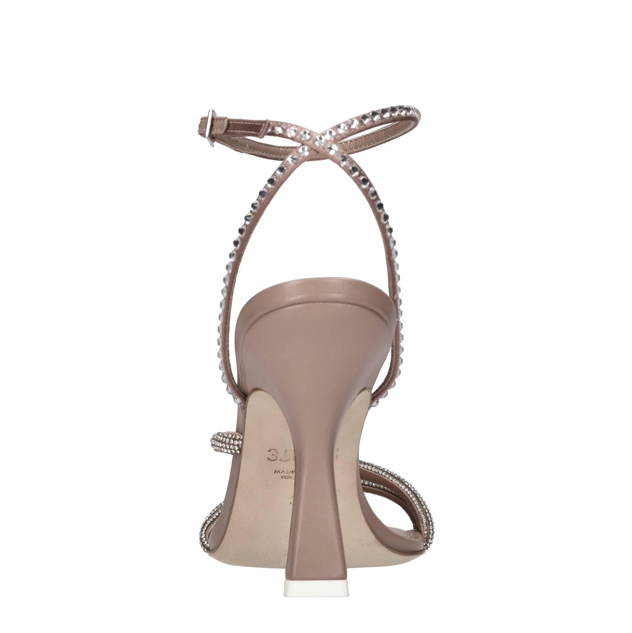 Sandali in pelle e strass 