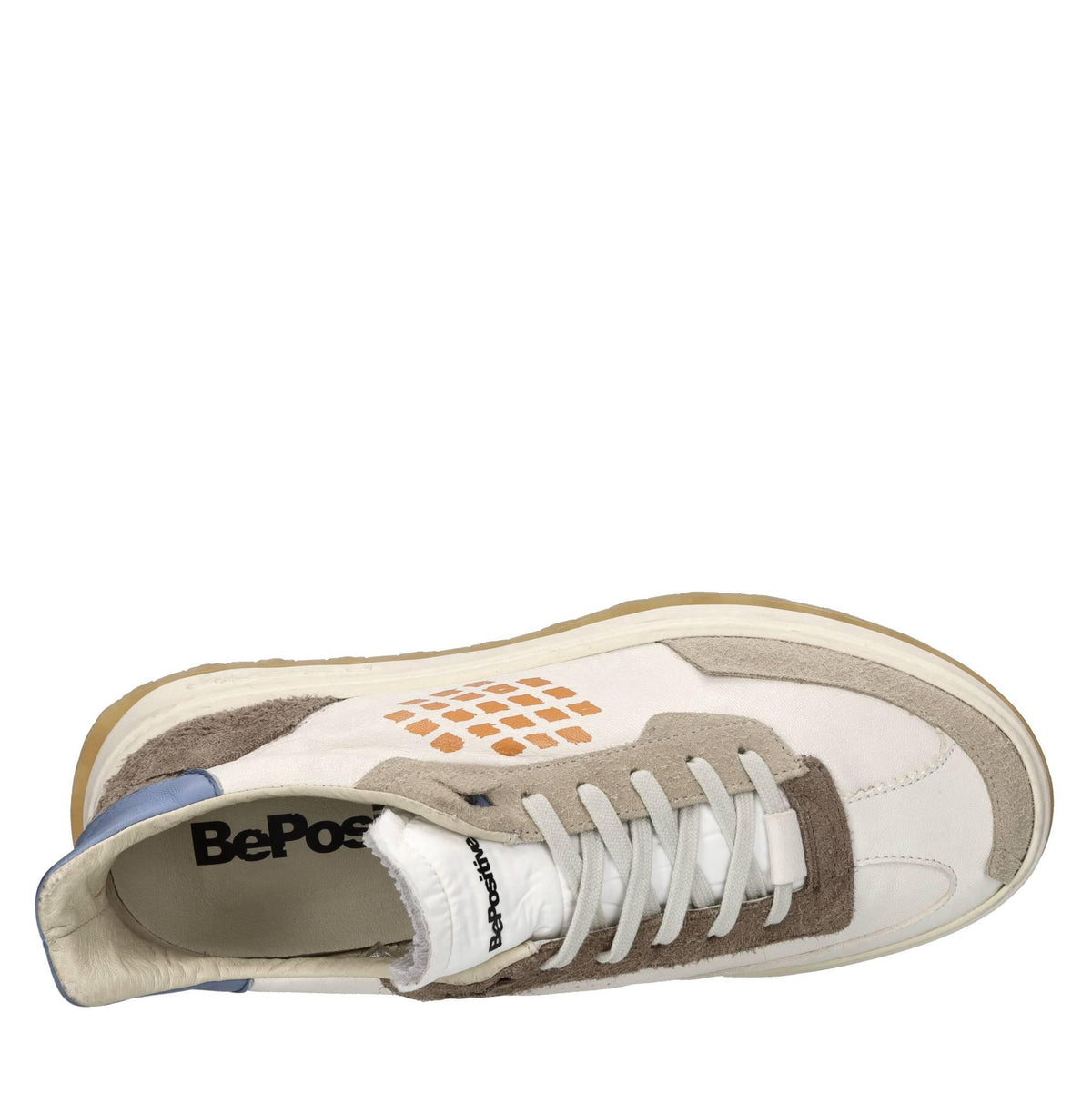 Sneakers in pelle e tessuto 
