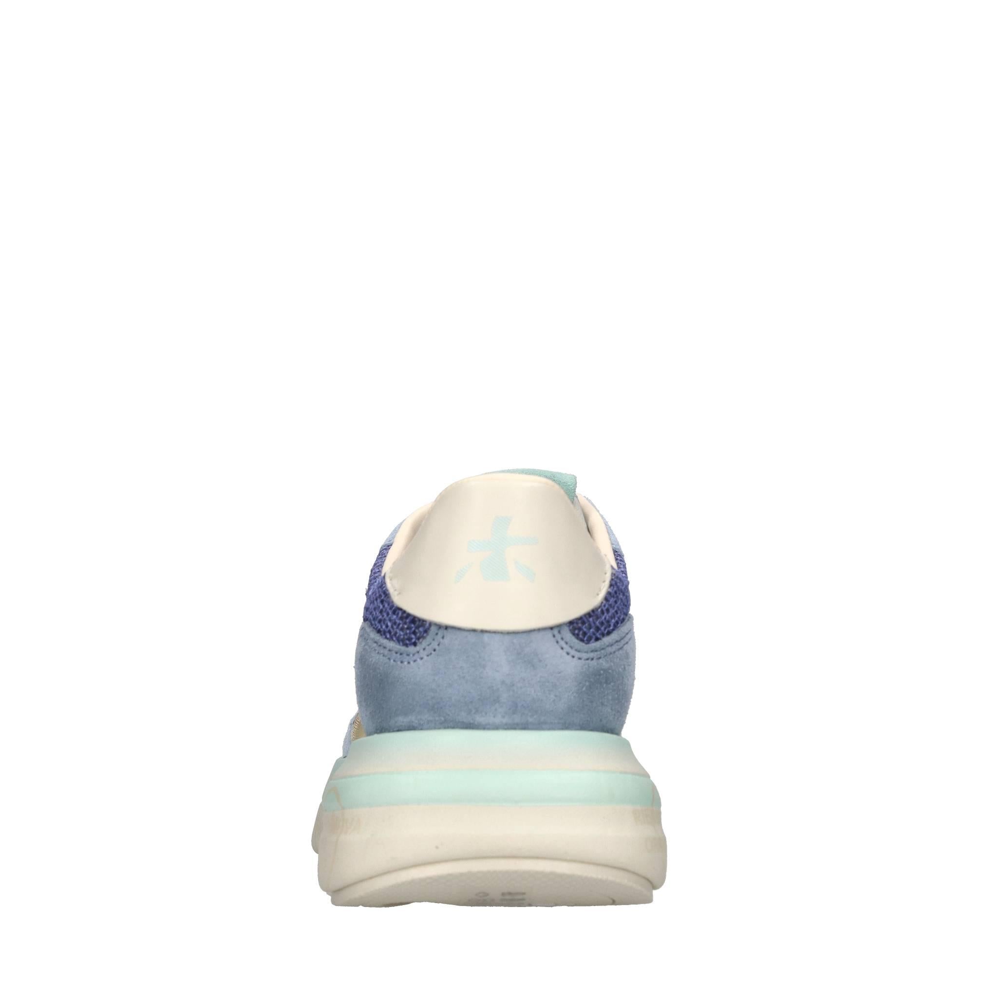 Sneakers in pelle scamosciata, tessuto e inserti in pelle 