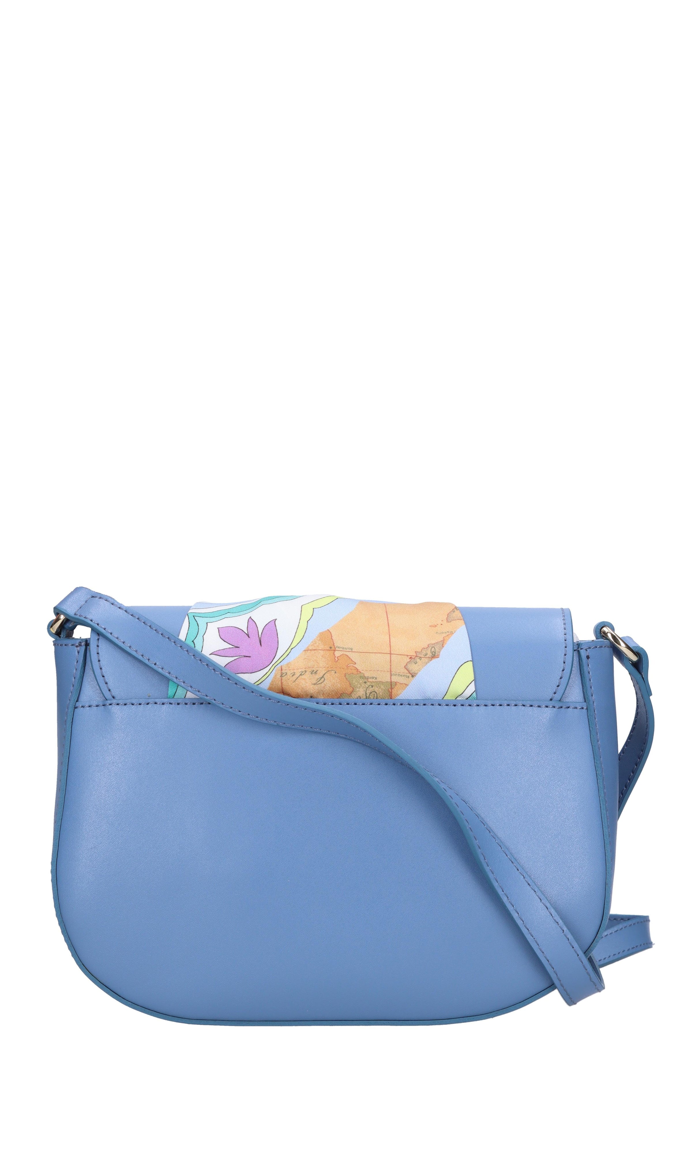 Borsa in pelle e tessuto 