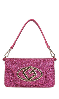 Borsa in ecopelle e glitter 