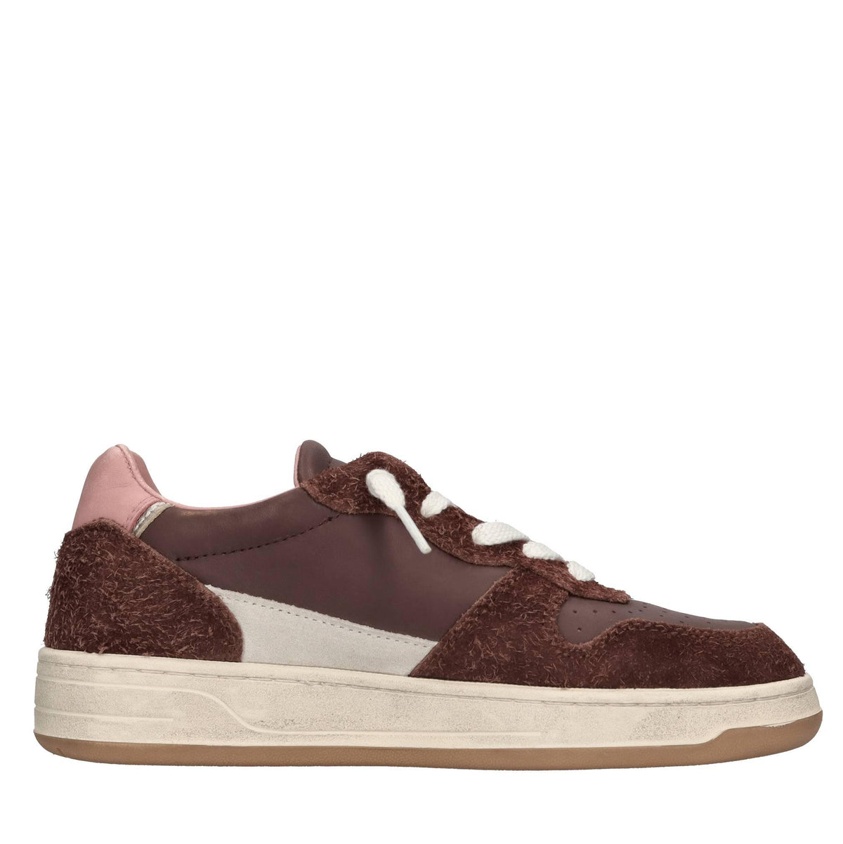 Sneakers in camoscio e pelle 