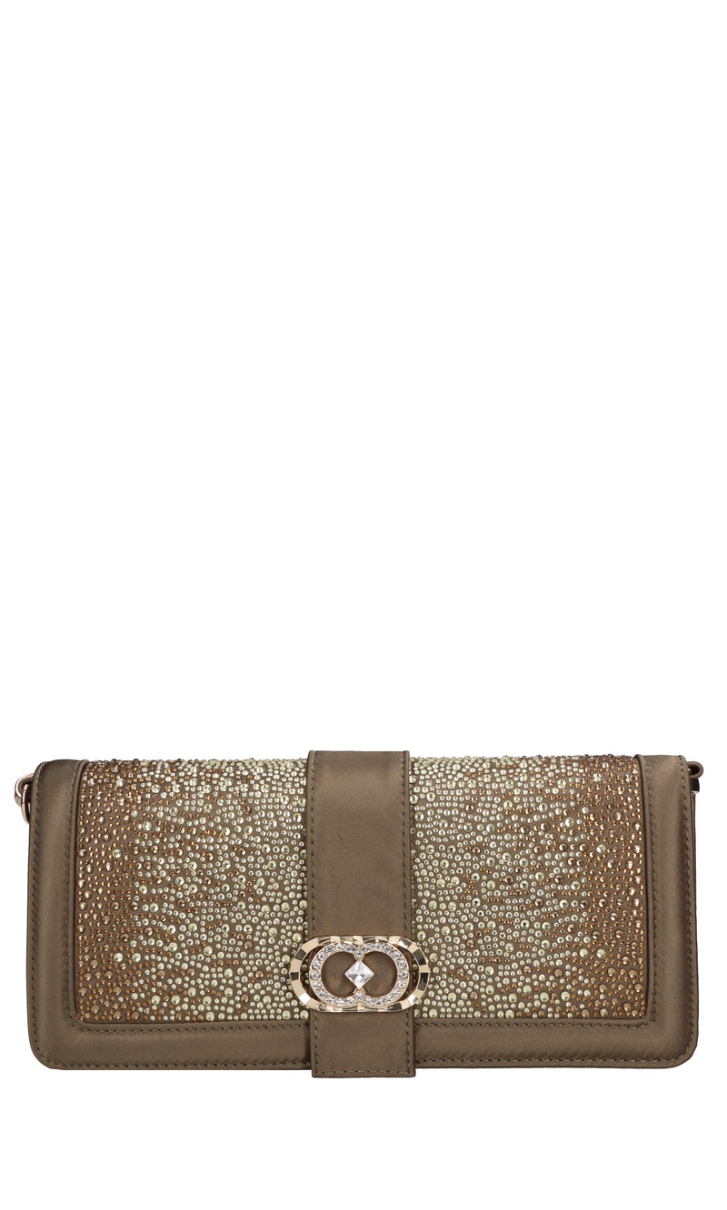 Borsa Night Edition in raso e strass 