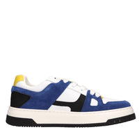 Sneakers in pelle e tessuto 