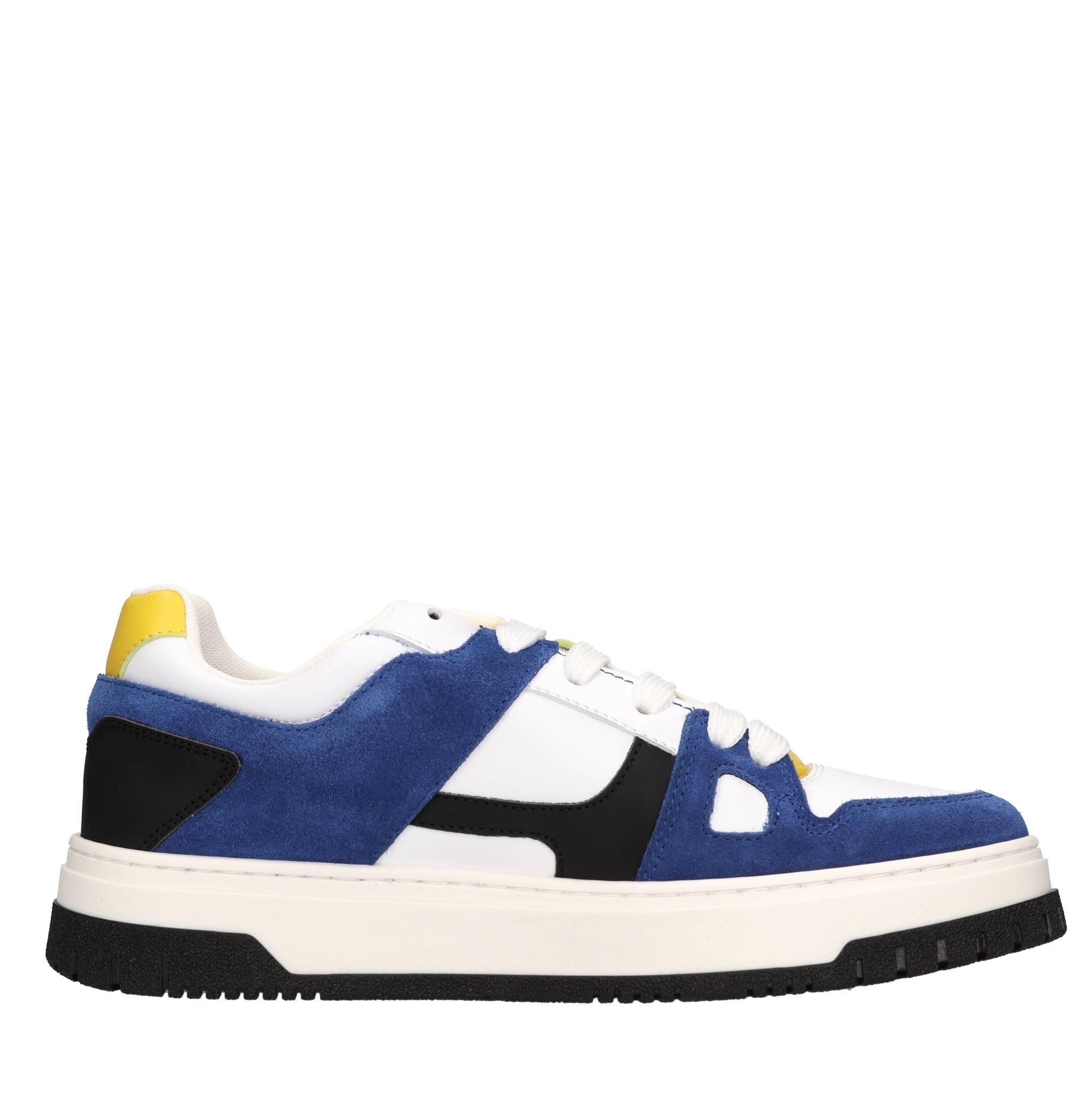 Sneakers in pelle e tessuto 