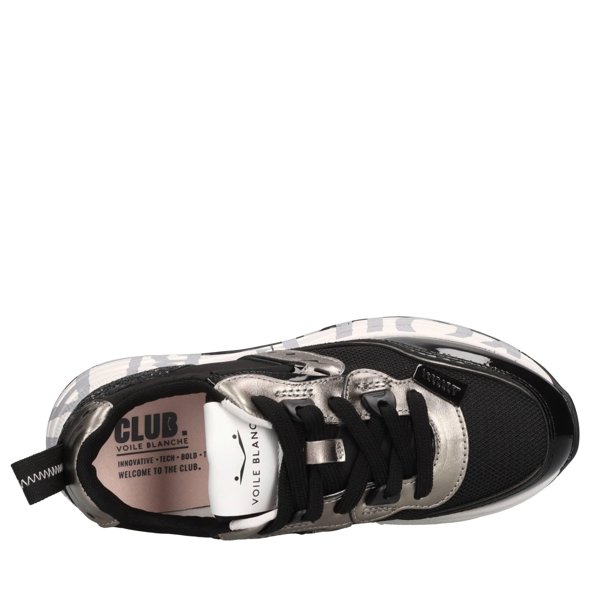 Sneakers in pelle, vernice e glitter 