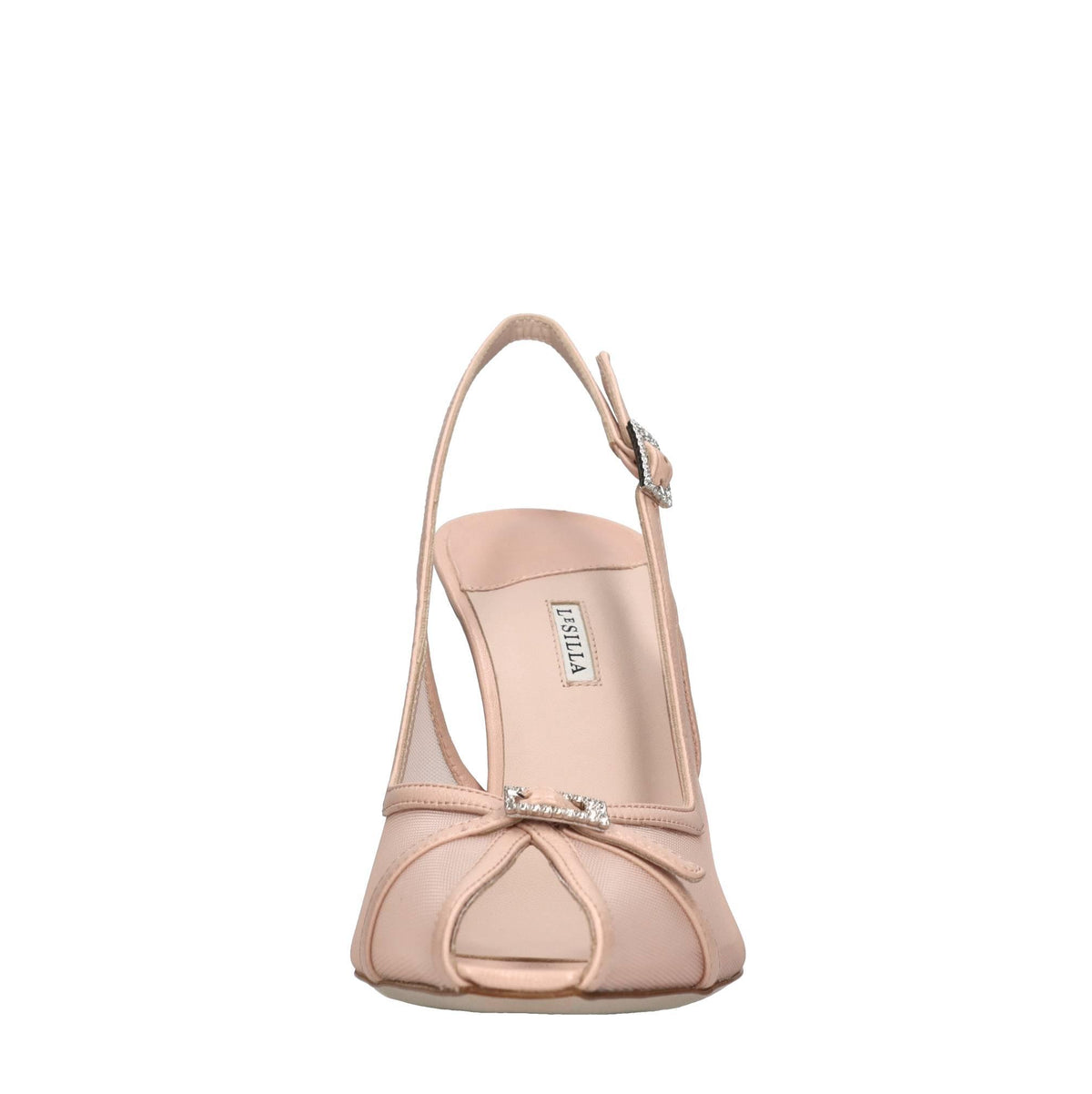 Sandali slingback modello VITTORIA in pelle e tessuto 