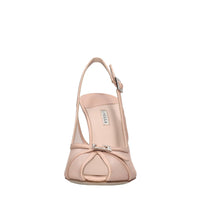 Sandali slingback modello VITTORIA in pelle e tessuto 