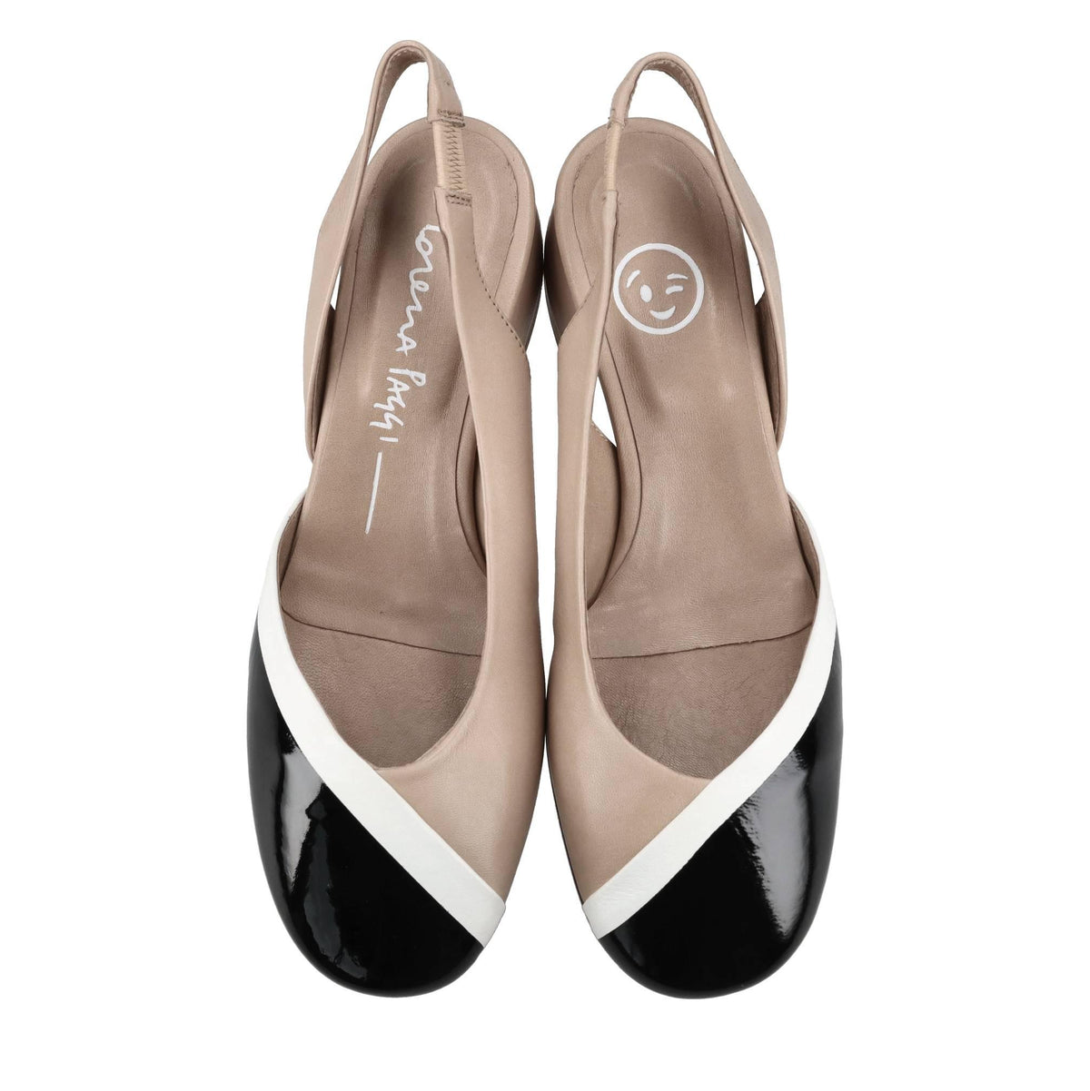 Décollete slingback in pelle 