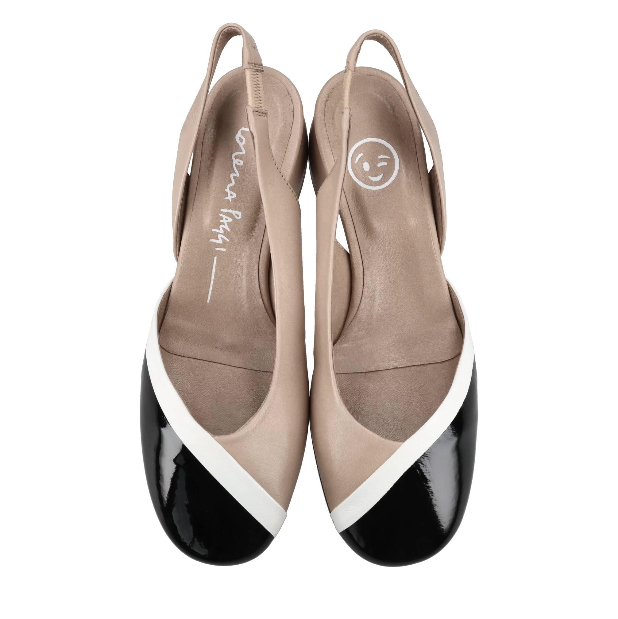 Décollete slingback in pelle 