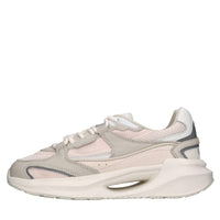 Sneakers in pelle e tessuto 