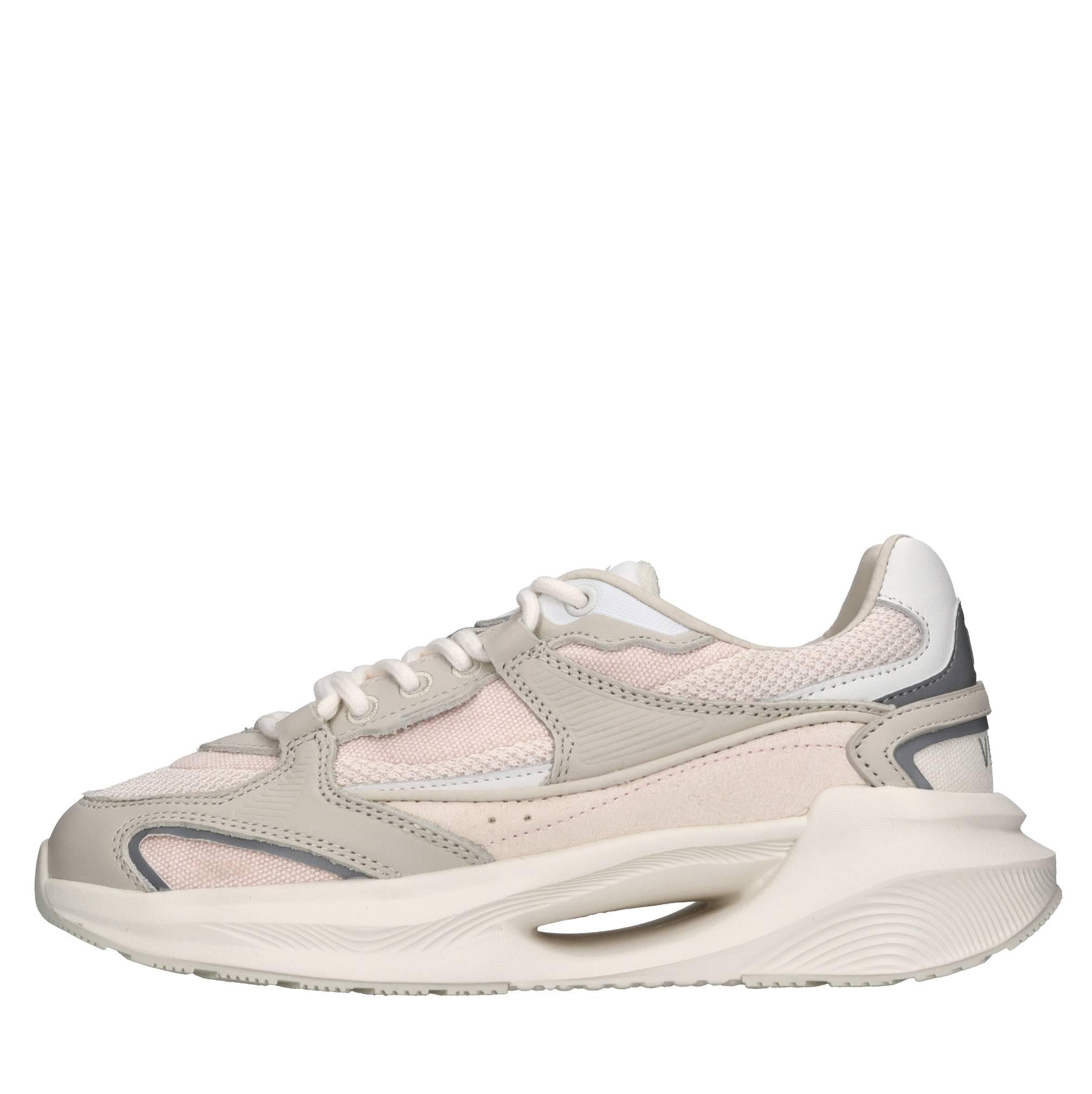 Sneakers in pelle e tessuto 