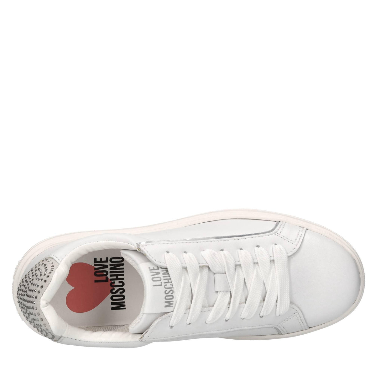 Sneakers in pelle, ecopelle e strass 