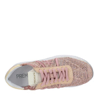 Sneakers in pelle e tessuto 