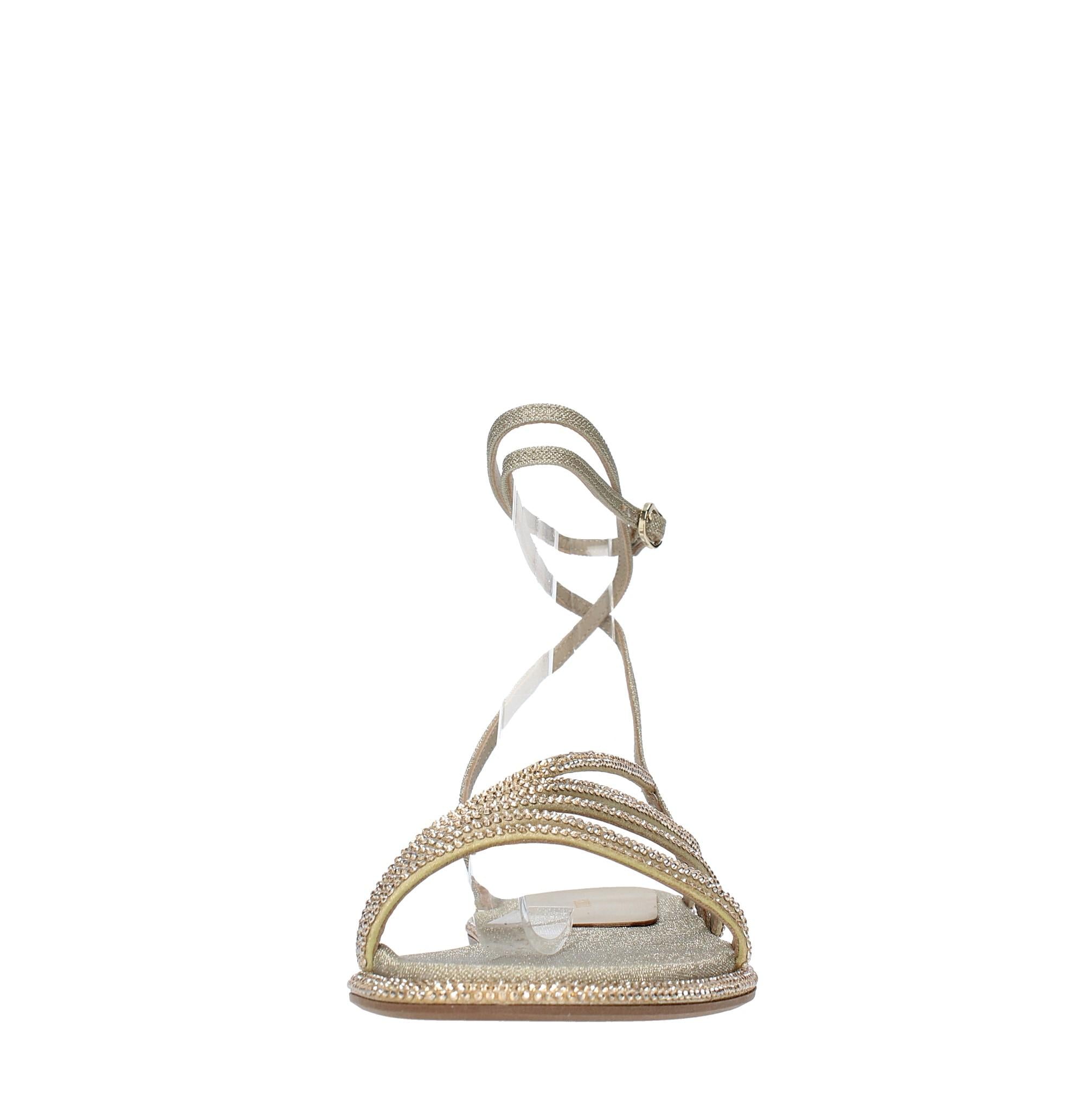 Sandali flat modello SCARLET  in tessuto e microstrass 