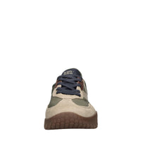 Sneakers in camoscio e tessuto 