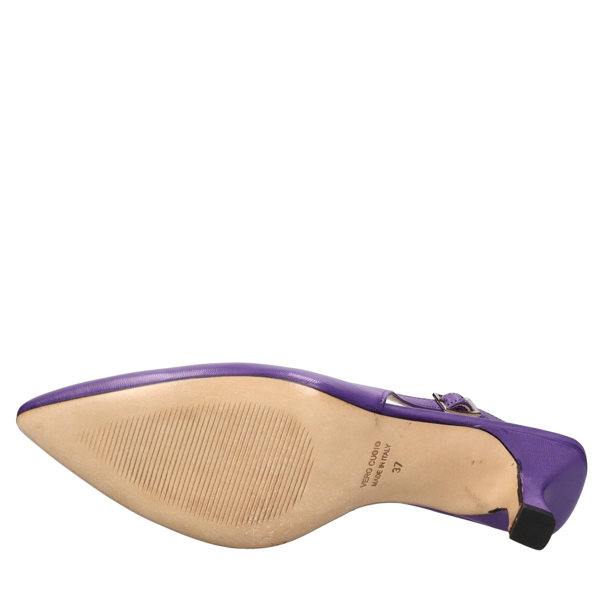 Décolleté slingback in pelle 