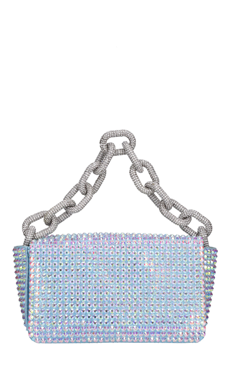 Borsa mini My Dream in raso e strass 